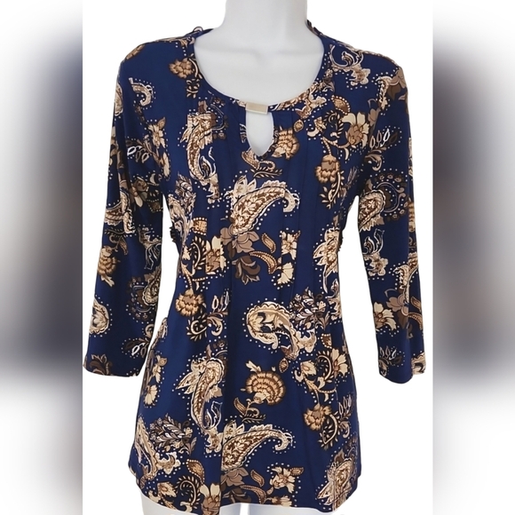 Dressy Boho Keyhole Bodice Flowy Spring Blouse #038 - Picture 1 of 4